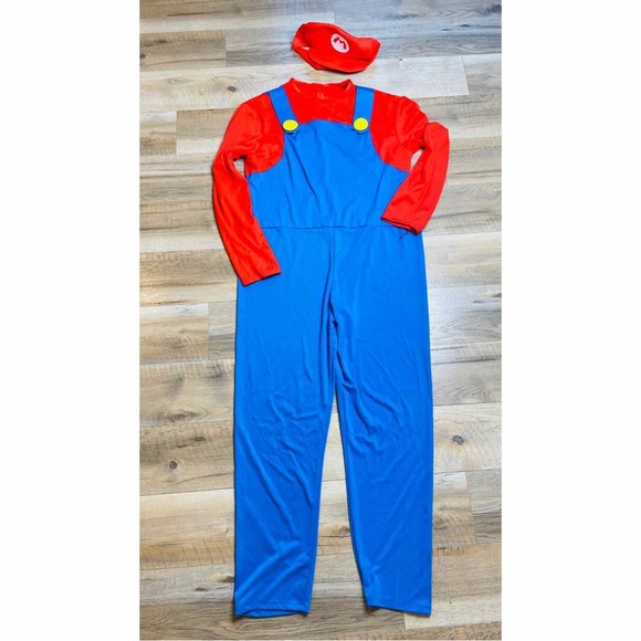 Super Mario Rubie’s Mario Halloween Dress Up Costume Size Large - 2 Piece Set - Picture 2 of 14